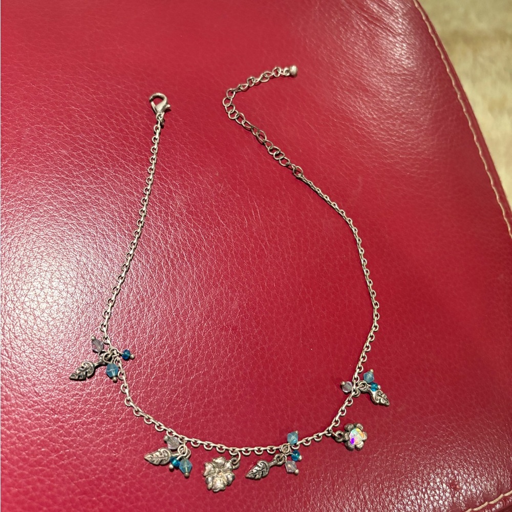 Floral Charm Silver Necklace